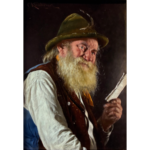 Austrian peasant with a notebook in his left hand